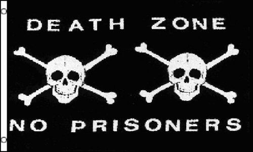 Death Zone No Prisoners Pirate Flag 3x 5&#039; Indoor Outdoor Deluxe Banner