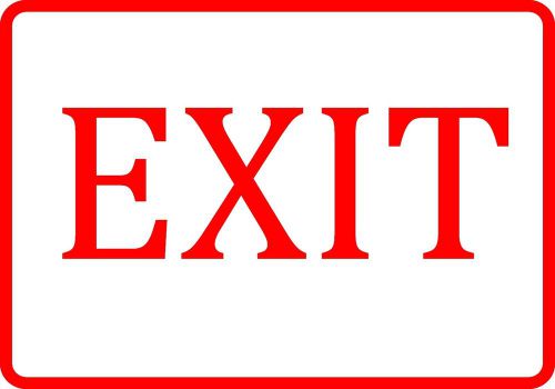 Exit Sign Door Exited Business Commercial Red &amp; White Vinyl Warning Store Signs