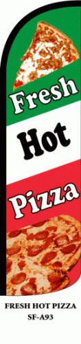 Fresh hot pizza windless full sleeve feather  flag 15&#039; banner /pole/spike b* for sale