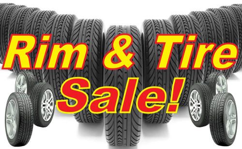 Rim &amp; tire sale vinyl sign banner /grommets 24&#034; x 36&#034; made in usa rv3 for sale
