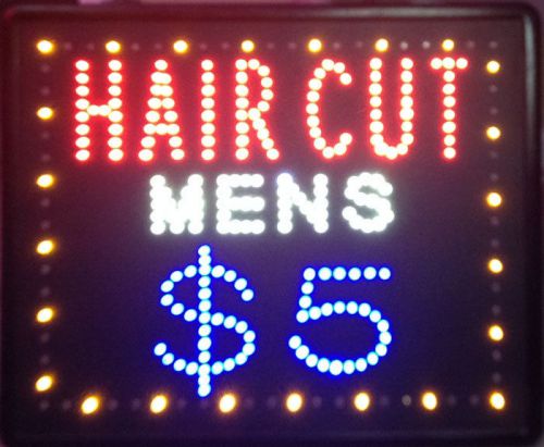 LED SIGN HAIR CUT MEN&#039;S $5. SUPER ATTRACTIVE