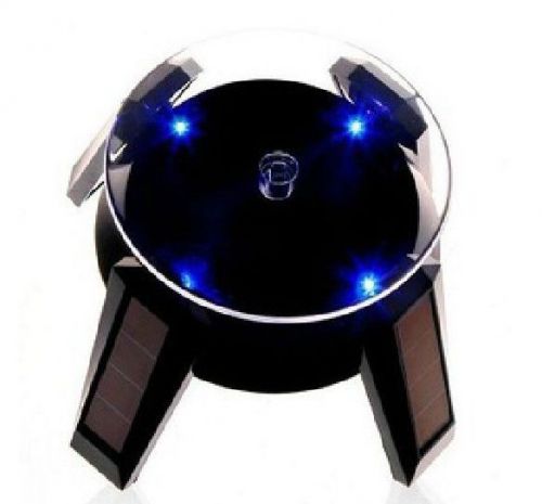 Solar 360 Turntable Rotating jewelry watch ring display stand with LED light