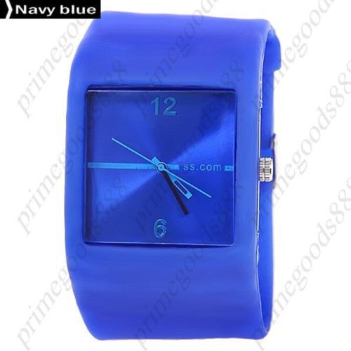 Jelly Rubber Band Quartz Analog Wrist Lady Ladies Wristwatch Women&#039;s Navy Blue