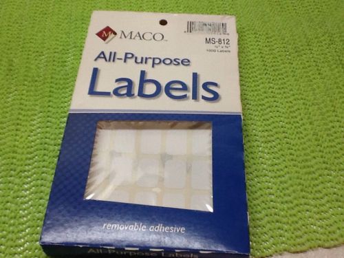Maco Labels 1/2&#034; X 1/4&#034;. MS 812 Yard Sale Resale Fleamarket Stickers