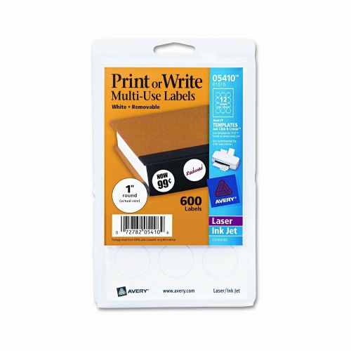 Avery Consumer Products Print or Write Removable Multi-Use Labels, 600/Pack