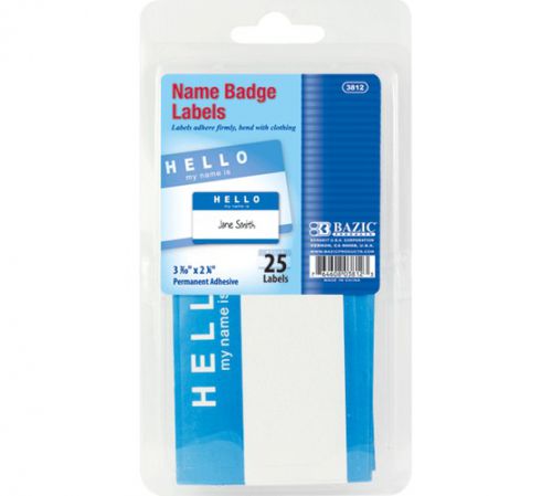 BAZIC &#034;HELLO my name is&#034; Name Badge Label (25/Pack), Case of 24