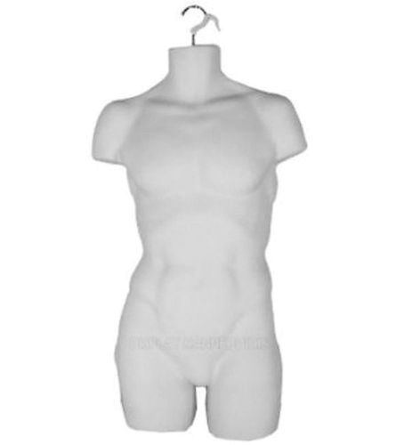 WHITE MALE MANNEQUIN - HARD PLASTIC / HOLLOW BACK