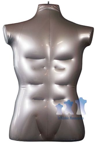 Inflatable Mannequin, Male Torso, Large Silver