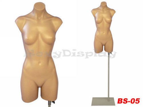 Plastic half body torso mannequin manikin torso form ps-p907f+base bs05 for sale