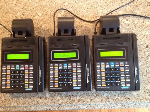 Lot of 3 Hypercom T7P-T Credit Card terminals with Power Supplies