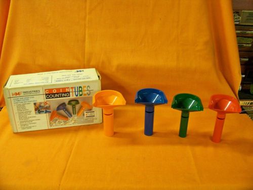 MMF COLOR-CODED COIN COUNTING TUBES PENNIES THRU QUARTERS BANK QUALITY TUBES