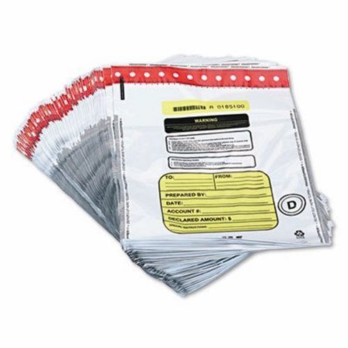 Tamper-Evident Cash Bags, Plastic, 12 x 16, White, 100 Bags/Box (MMF2362011N06)