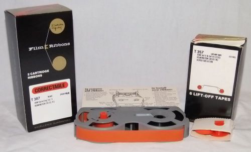 1+1 IBM Remington Xerox Black Correctable Film T387 &amp; LIFT OFF TAPE T357 NOS
