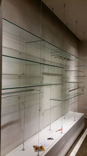 glass shelf hanging system  for office or re-tail store