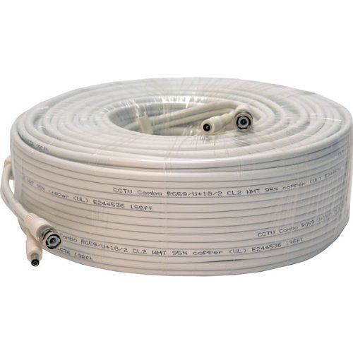 NEW Q-See QSVRG200 Shielded Video &amp; Power 200 Feet BNC Male Cable with 2 Female