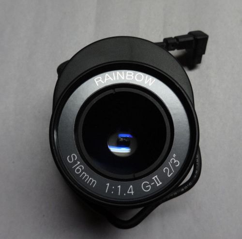 Rainbow S16mm 2/3&#034; 1:1.4 G-II CCTV Auto Iris Security Camera Mountable Lens