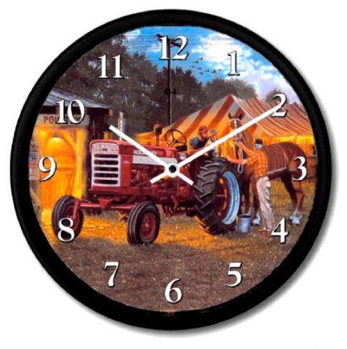 New FARMALL TRACTOR MODEL 460 Wall Clock DAVE BARNHOUSE HorsePower Red Tent Fair