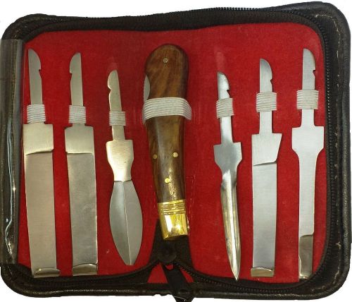 Hoof knife set plain pack hoof knives 6 set veterinary horse knife and pouch for sale