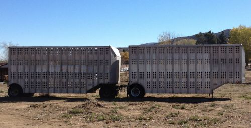 NO RESERVE!!!  Aluminum Livestock Cattle Pot Stock Doubles Trailer Merritt cow