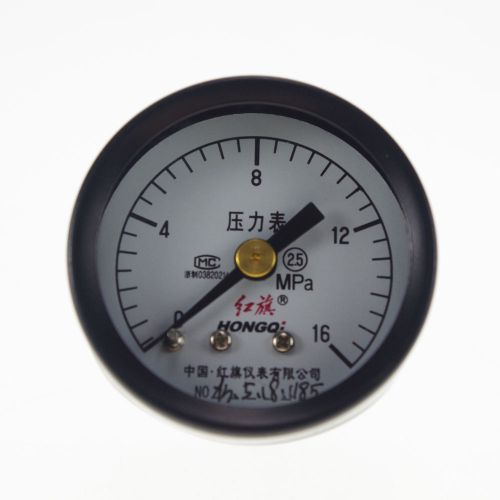 1 x Water Oil Hydraulic Air Pressure Gauge Universal M10*1 40mm Dia 0-16Mpa