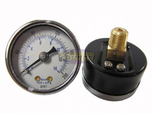 1/8&#034; NPT AIR PRESSURE GAUGE 0-200 PSI BACK MT 1.5&#034; FACE