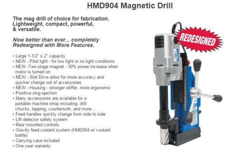HOUGEN HMD904 PORTABLE MAGNETIC DRILL REDESIGNED! NEW FEATURES! MADE IN USA!