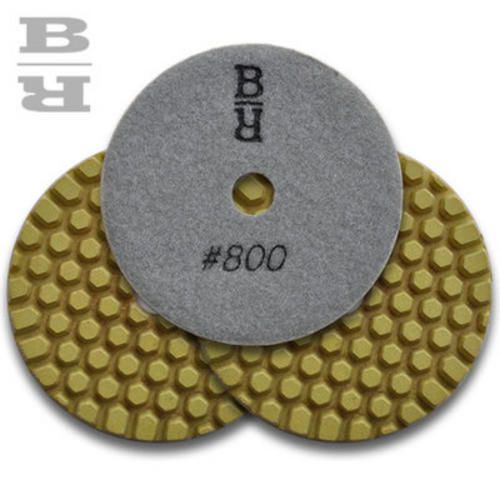 3 PK Buddy Rhodes 4&#034; 800 Grit Dry Concrete Countertop Wet Dry Polishing Pad 6mm