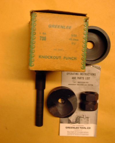 GREENLEE KNOCKOUT PUNCH #738 2 1/2&#034; CONDUIT 2 7/8&#034; HOLE - NEW