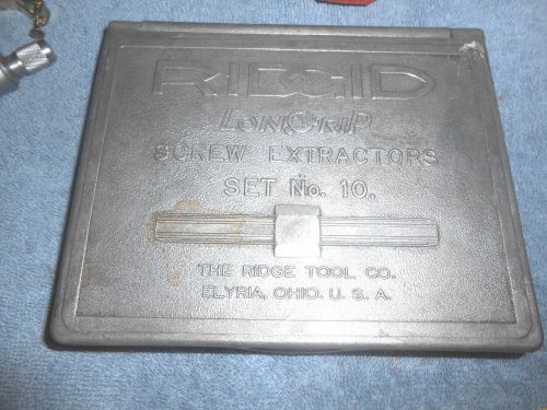vintage Ridgid No. 10 Set longrip screw extractors great for diplay or use