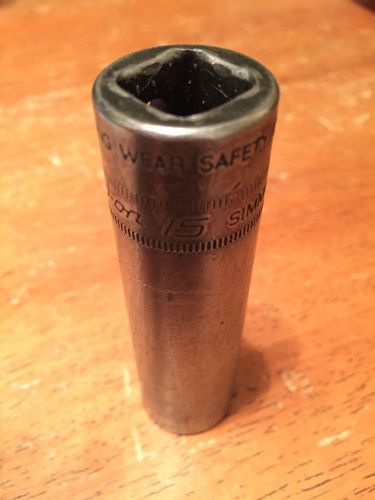 Used Snap On 15MM 1/2 Drive 6 Point Deep Impact Socket SIMM150A