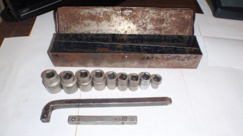 Vintage herbrand van-chrome 1/2&#034; deep sockets, bar wrenches &amp; box for sale