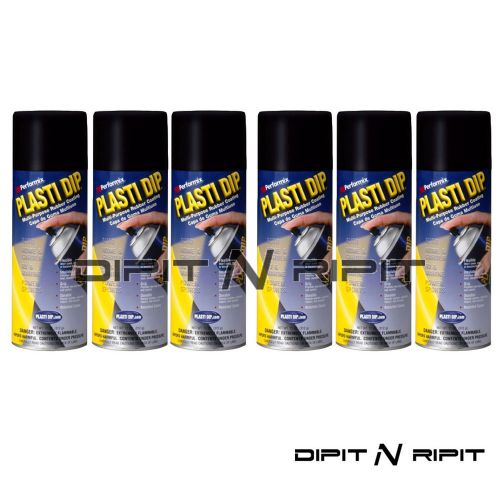 Performix Plasti Dip 6 Pack Matte Black 11oz Spray Cans Rubber Dip Coating