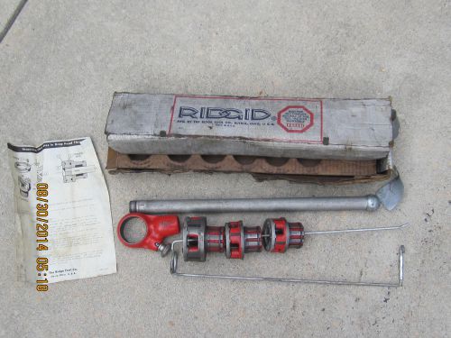Vintage rigid pipe threader set #00-r with 3 dies - 1&#034;, 3/4&#034; and 1/2&#034; in box for sale