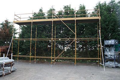 Used kwikstage system scaffolding 32&#039; long x 16&#039; platform used timber battens for sale