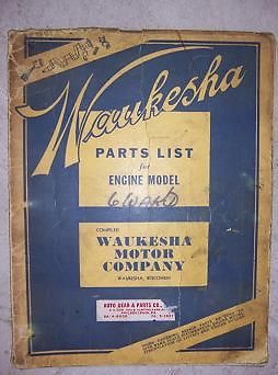 1948 Waukesha Engine 6WAKD 6WAKDM Repair Parts List k