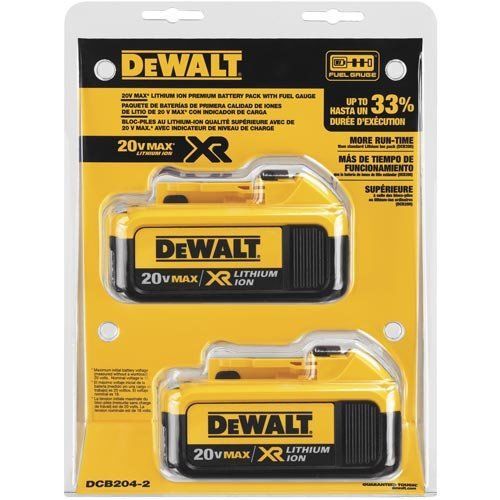 DEWALT DCB204-2 20V MAX Premium XR Li-Ion Battery 2-Pack (4.0 Ah)