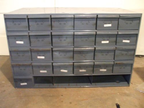 Antique Industrial Metal Storage Cabinet 24 Drawers