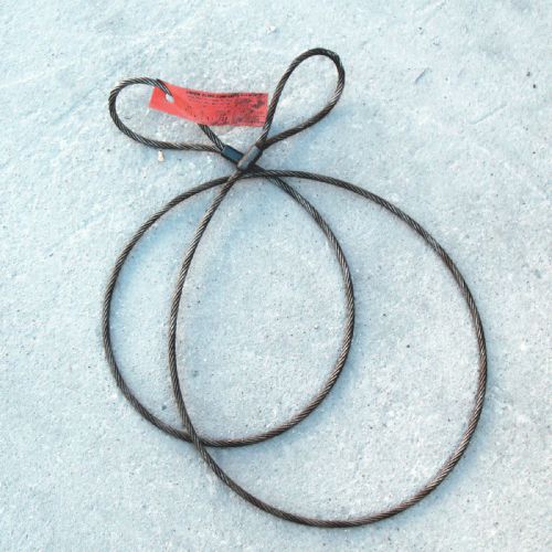 Wire Rope Cable Sling 3/8&#034;D X 10&#039;&#039;&#039;&#039; L Eye and Eye 4&#034;W X 8&#034;L Stranded Steel
