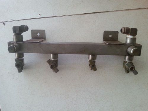4 Way Co2 Air Gas Distribution Manifold Splitter S/S