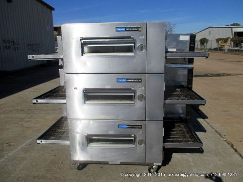 LINCOLN IMPINGER 1600  GAS TRIPLE STACK CONVEYOR PIZZA OVEN. Manufactured 2007