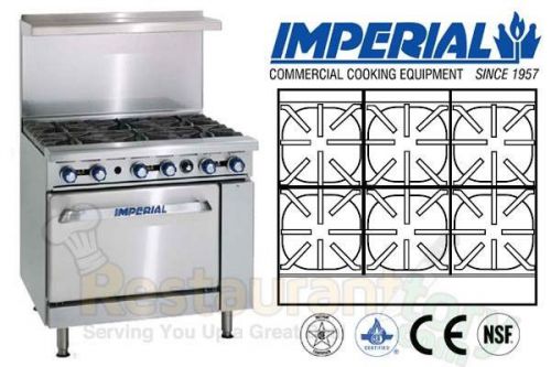 IMPERIAL COMMERCIAL RESTAURANT RANGE 36&#034; W 1 OVEN NATURAL GAS MODEL IR-6