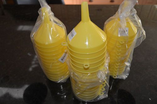 8 oz plastic funnel 4&#034; wide 1/2&#034; opening large lot 36 qty for sale