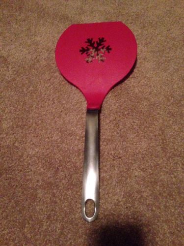 Crate &amp; Barrel 14 1/2&#034; Large Steel Red Snowflake Turner Spatula Holiday New