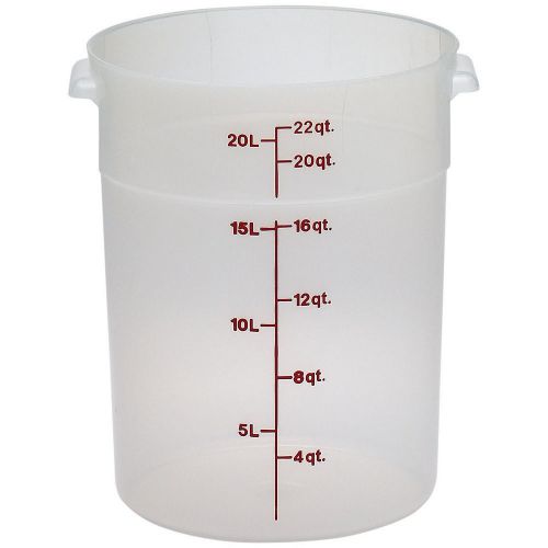 CAMBRO 22 QT. ROUND FOOD STORAGE CONTAINERS, 6PK TRANSLUCENT RFS22PP-190