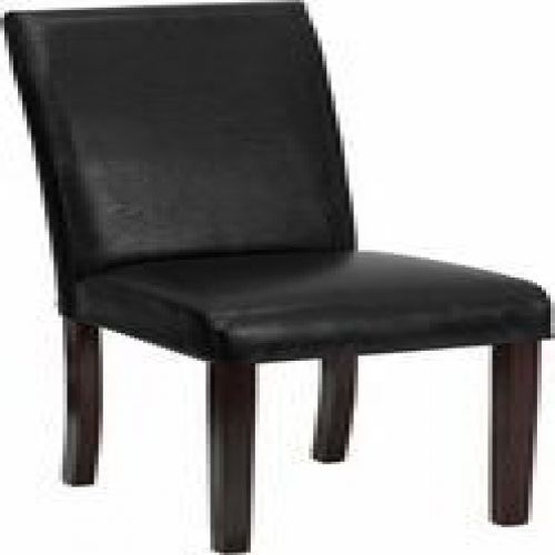 Flash Furniture BT-350-BK-LEA-023-GG Black Leather Upholstered Parsons Chair