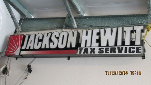 EXTERIOR  NEON CHANNEL LETTER LIGHT UP SIGN JACKSON HEWITT TAX SERVICE