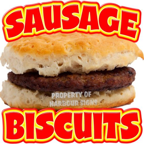 Sausage Biscuits Decal 8&#034; Breakfast Sandwich Restaurant Concession Food Truck