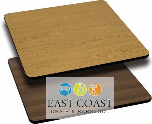 New 24&#034; x 24&#034; Square Commercial Reversible Cafe Table Top (Oak/Walnut)