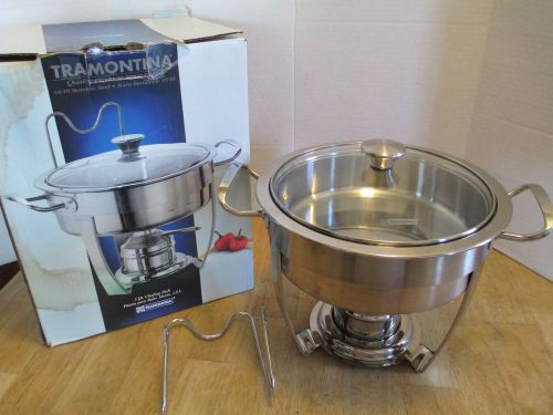 TRAMONTINA 3 QT. CHAFING DISH STAINLESS STEEL HOLIDAY BUFFET COOKWARE