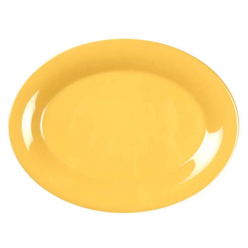 1 PC Heavy Melamine Oval Platter 13-3/8&#034; x 10-3/8&#034; Yellow NSF NEW